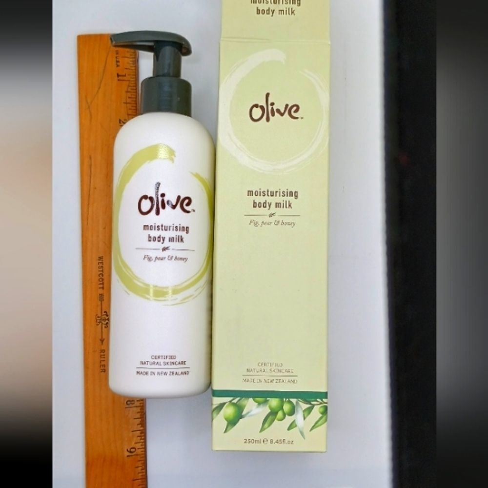 Olive body milk fig pear honey natural lotion New Zealand